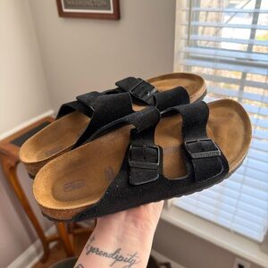 Birkenstock Black Suede Arizona Sandals